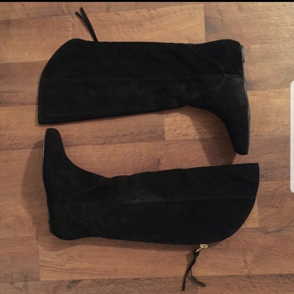 Steve Madden Black Suede Knee-High Boots